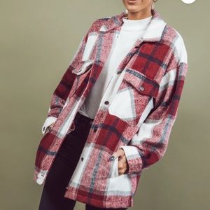 Alexia Plaid Jacket in Wine